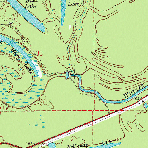 Topographic Map of Sandy Bayou, AR