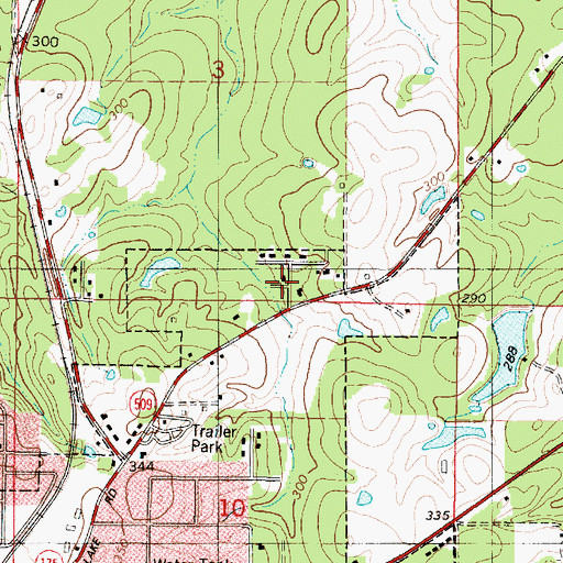 Topographic Map of Wildwood, LA