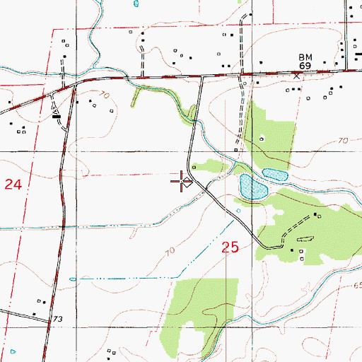 Topographic Map of Evangeline Parish Agricultural Youth Facility, LA