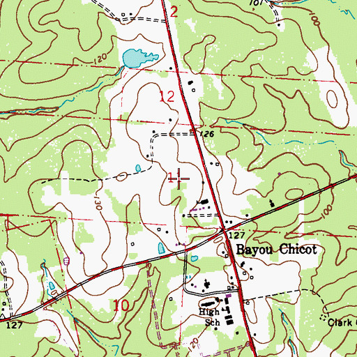 Topographic Map of Hester Heath Elementary School (historical), LA