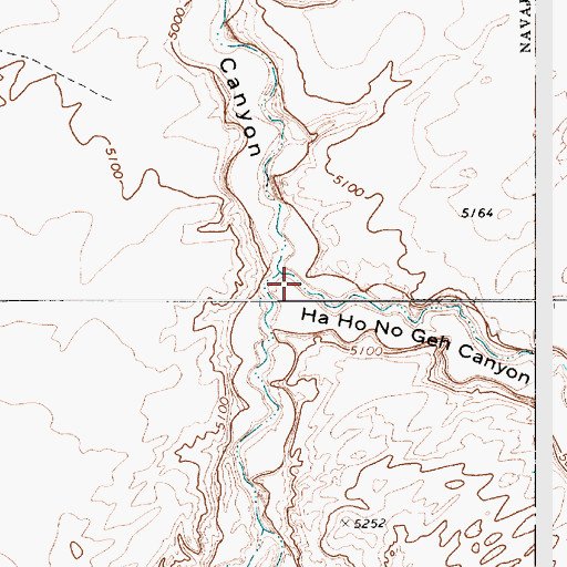 Topographic Map of Ha Ho No Geh Canyon, AZ