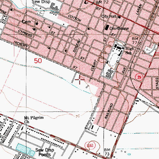 Topographic Map of Humana Hospital Ville Platte, LA