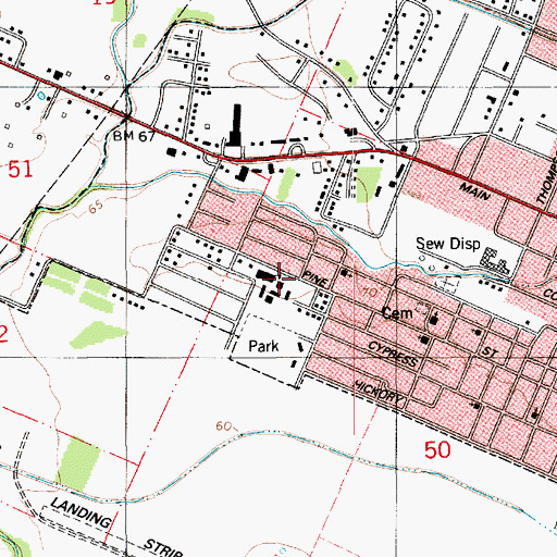 Topographic Map of James Stephens Montessori School, LA