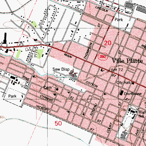 Topographic Map of Maison De Sante Nursing Home, LA