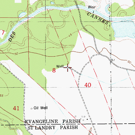 Topographic Map of North Eunice Gas Field, LA