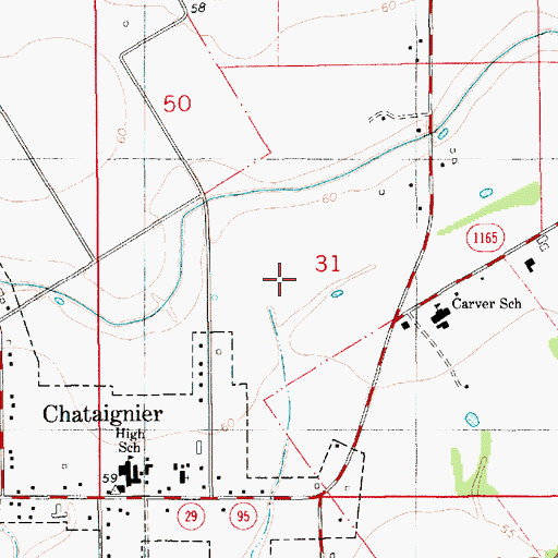 Topographic Map of North Savoy Oil Field, LA