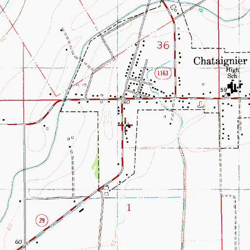 Topographic Map of Our Lady of Mount Carmel Catholic Church, LA