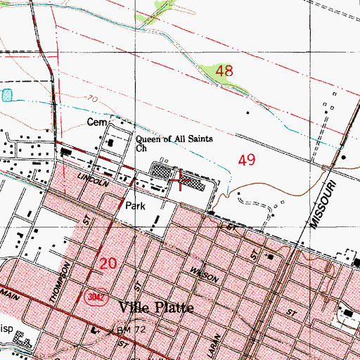 Topographic Map of Parkview Shopping Center, LA