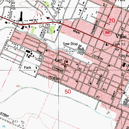 Topographic Map of Saint Joseph Catholic Church, LA