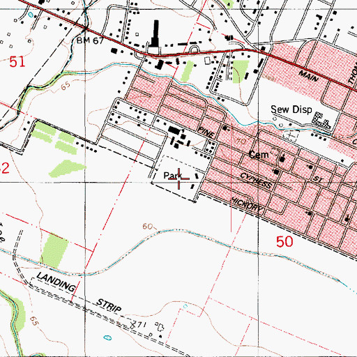 Topographic Map of Southside City Park, LA