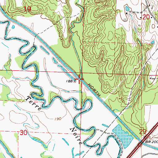 Topographic Map of Sandy Branch, AR