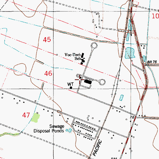 Topographic Map of Ward One Industrial Park, LA