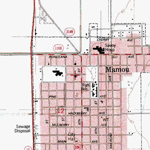 Topographic Map of Zion Baptist Church, LA