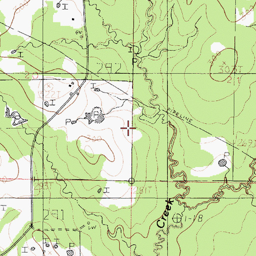 Topographic Map of Belle Bower Oil and Gas Field, LA