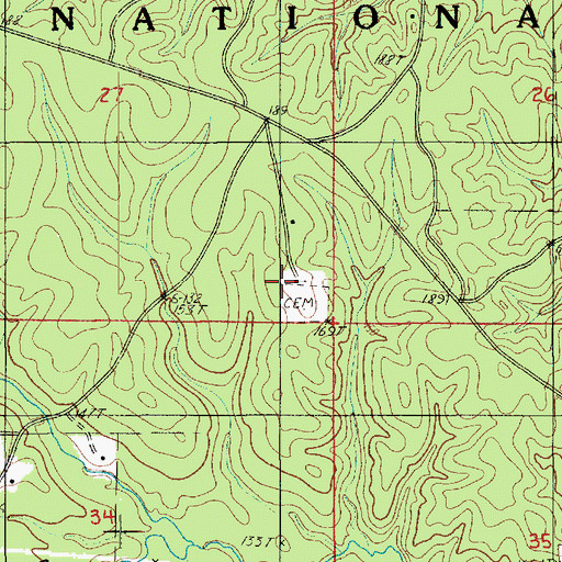 Topographic Map of Big Creek School (historical), LA
