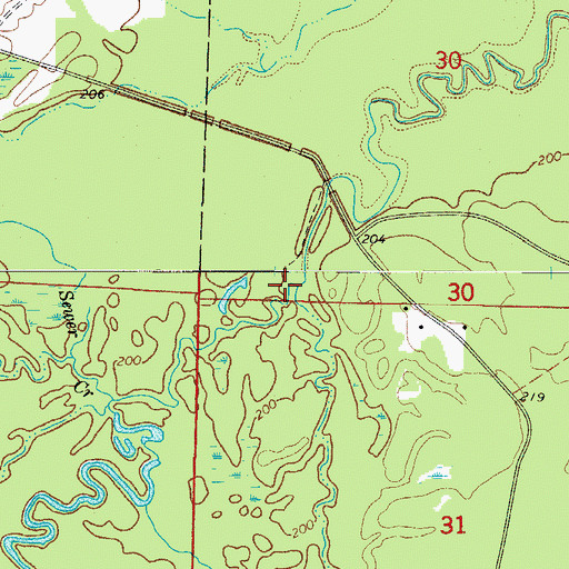 Topographic Map of Sandy Creek, AR