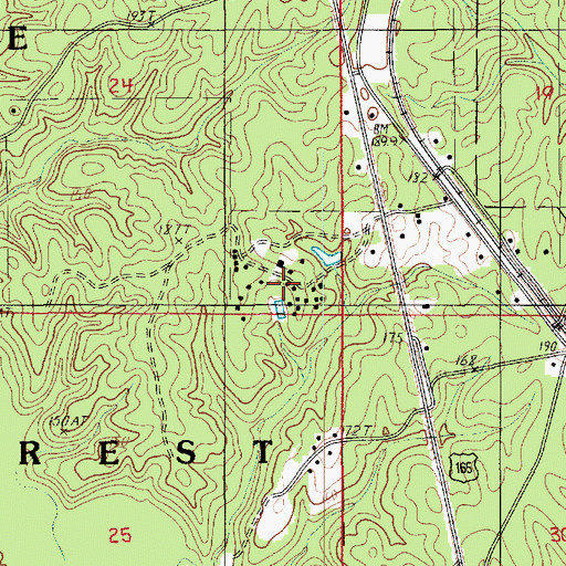Topographic Map of Church of God State Camp, LA