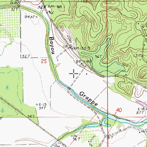 Topographic Map of Colfax Oil Field, LA