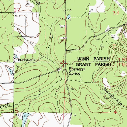 Topographic Map of Ebenezer Camp (historical), LA