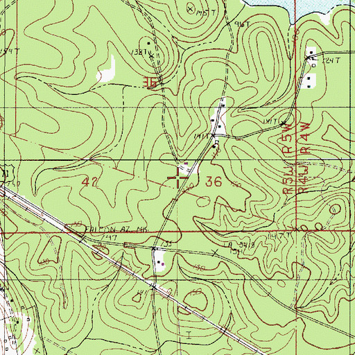 Topographic Map of Eureka Church (historical), LA