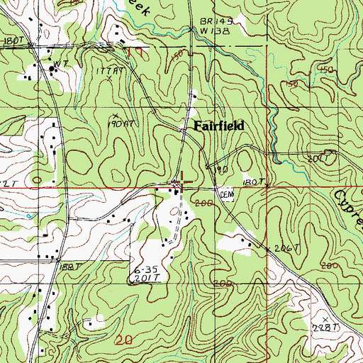 Topographic Map of Fairfield School (historical), LA