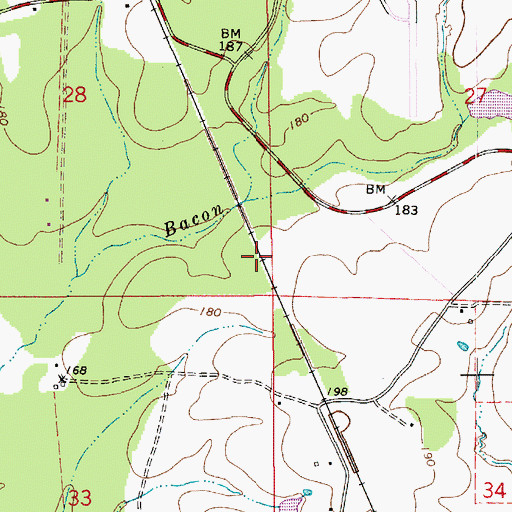 Topographic Map of Garnett (historical), LA