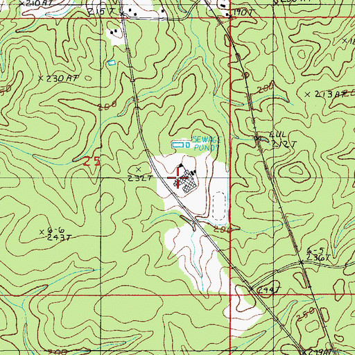 Topographic Map of Grant High School, LA
