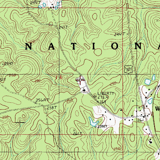 Topographic Map of Liberty Chapel Cemetery, LA