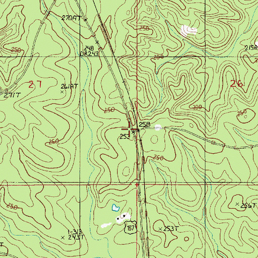 Topographic Map of Lutes, LA
