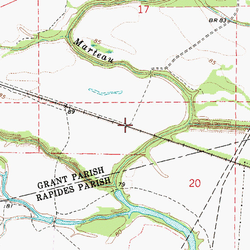 Topographic Map of Mead (historical), LA