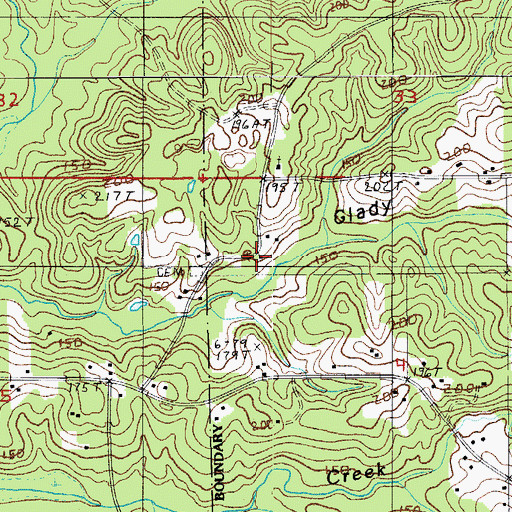 Topographic Map of Midway Church (historical), LA