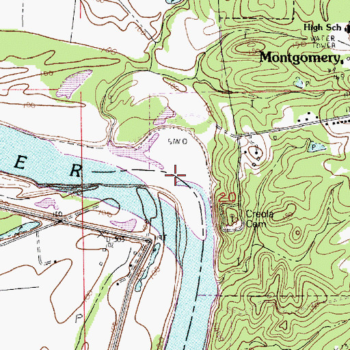 Topographic Map of Montgomery Ferry (historical), LA
