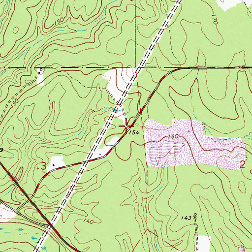 Topographic Map of Morris (historical), LA