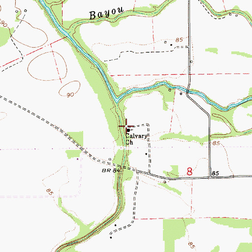 Topographic Map of Mount Pleasant School (historical), LA