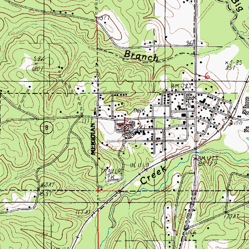 Topographic Map of Pollock Elementary School, LA
