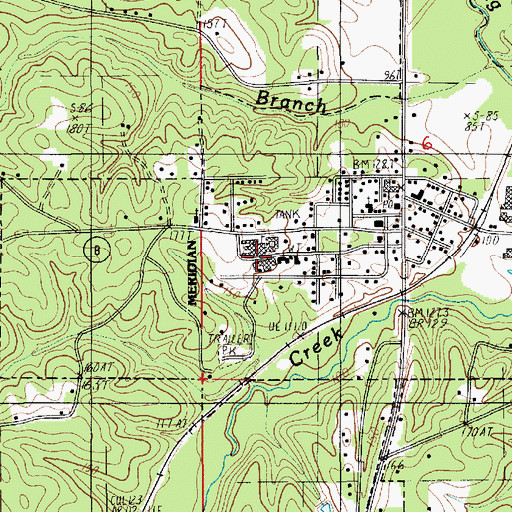 Topographic Map of Pollock High School (historical), LA