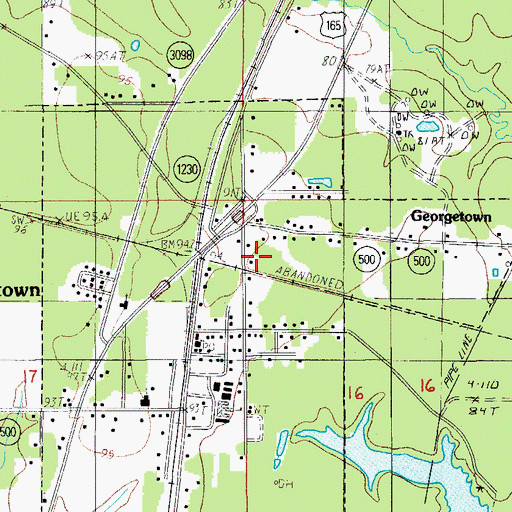 Topographic Map of Little Creek-Summerville Oil and Gas Field, LA
