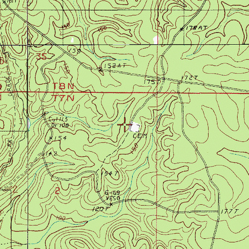 Topographic Map of Shady Grove School (historical), LA