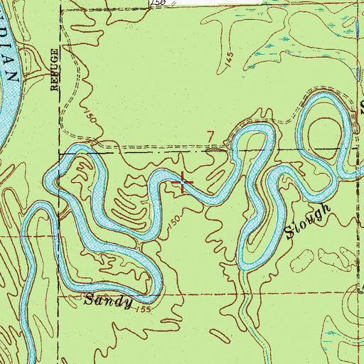 Topographic Map of Sandy Slough, AR