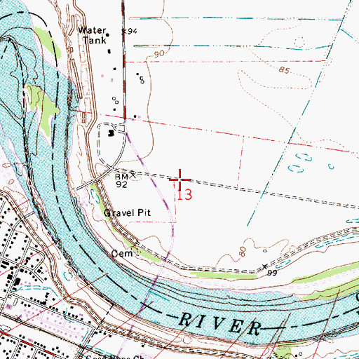 Topographic Map of Village Church (historical), LA