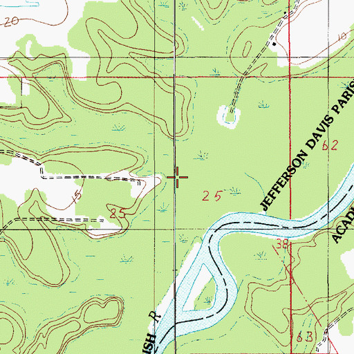 Topographic Map of Andrus Cove Gas Field, LA