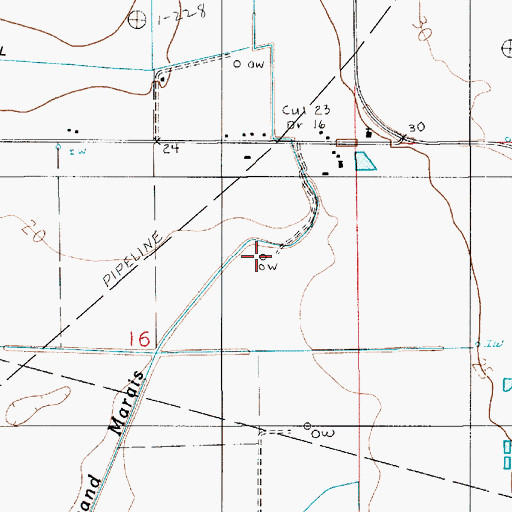 Topographic Map of East Roanoke Gas Field, LA