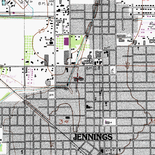 Topographic Map of First Baptist Church, LA