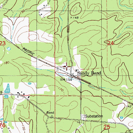Topographic Map of Sandybend, AR