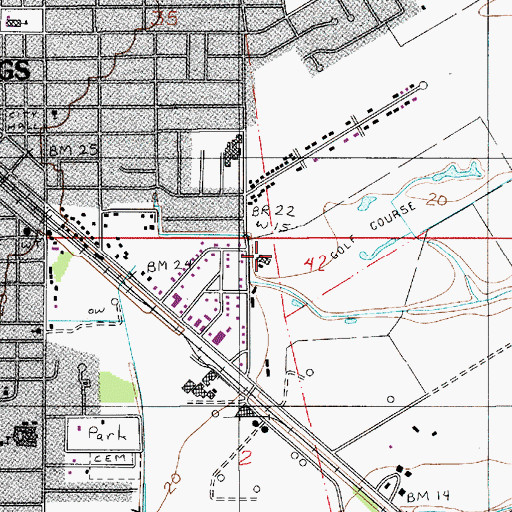 Topographic Map of Jeff Davis Country Club, LA