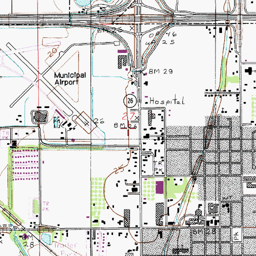 Topographic Map of Jennings Airport Industrial Park, LA