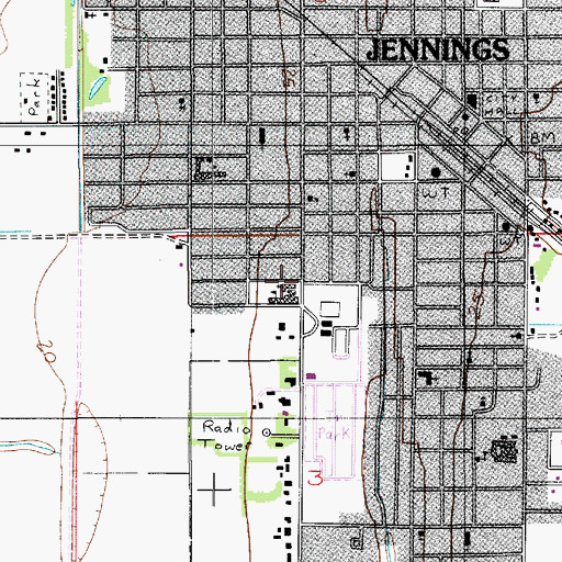 Topographic Map of Immaculate Conception Catholic Church, LA