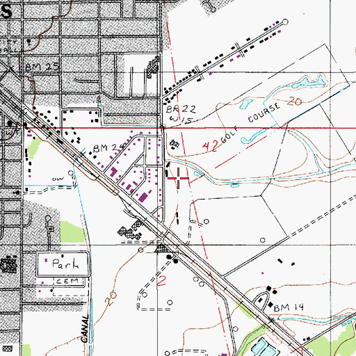 Topographic Map of Jennings Golf Course, LA