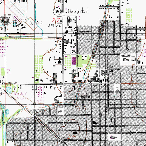 Topographic Map of Jennings Village Shopping Center, LA