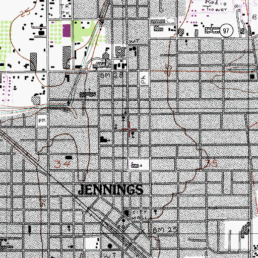 Topographic Map of Our Lady Help of Christians Catholic Church, LA